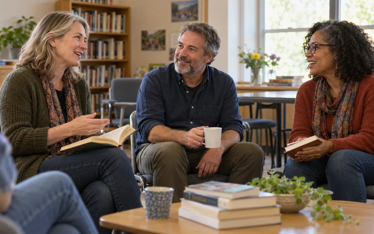 Adults over 40 meeting through a local interest group